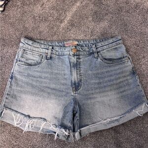 Kut from the Kloth Denim Blue Frayed Shorts